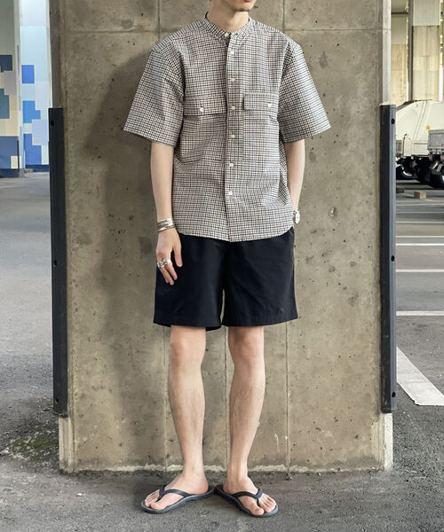 GLOSTER（グロスター）の「AIR TROUGH バンドカラーシャツ ※通気性◎、軽量◎、ストレッチ性◎の機能素材を使用（シャツ/ブラウス・メンズ・ネイビー/ホワイト系その他2・SMALL/MEDIUM/LARGE）」の19枚目の写真