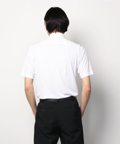 Perfect Suit FActory(パーフェクトスーツファクトリー)の「【抗菌/形態安定】ニット半袖ワイシャツ ホワイト/ネイビー(ビジネスシャツ・メンズ・ネイビー/ホワイト・L/LL/S/M)」の8枚目の写真