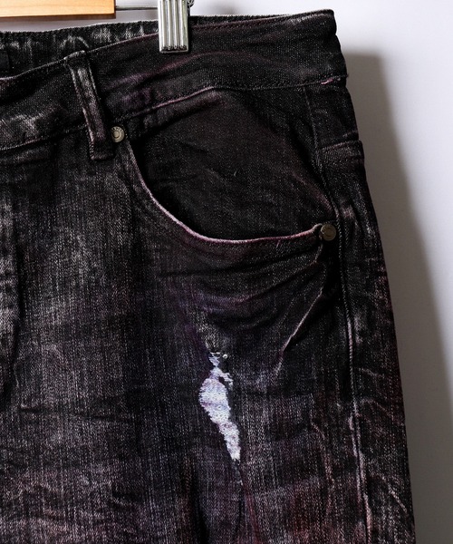 staple（ステイプル）の「【STAPLE】ペイント ダメージ加工 デニムパンツ（デニムパンツ・メンズ・ブラック・38/36/30/32/34）」の12枚目の写真