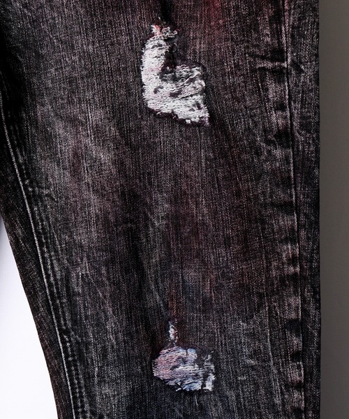 staple（ステイプル）の「【STAPLE】ペイント ダメージ加工 デニムパンツ（デニムパンツ・メンズ・ブラック・38/36/30/32/34）」の17枚目の写真