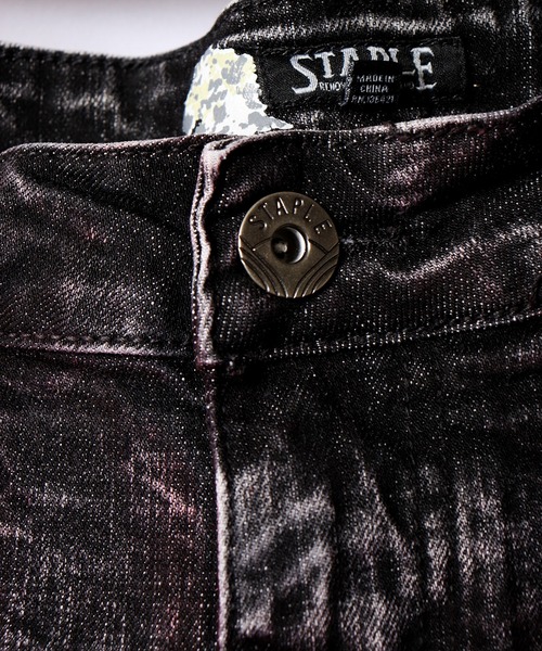 staple（ステイプル）の「【STAPLE】ペイント ダメージ加工 デニムパンツ（デニムパンツ・メンズ・ブラック・38/36/30/32/34）」の20枚目の写真