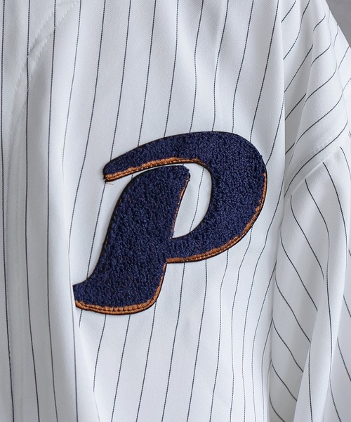 Perushu(ペルーシュ)の「ストライプベースボールシャツ(シャツ/ブラウス・メンズ・ネイビー/オフホワイト・MEDIUM/LARGE)」の16枚目の写真