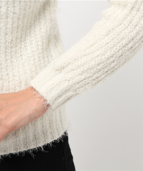 earth music&ecology（アースミュージックアンドエコロジー）の「シャギーニットプルオーバー（ニット/セーター・レディース・ライトピンク/サックスブルー/アイボリー/ライトグレー・SMALL/MEDIUM）」の9枚目の写真