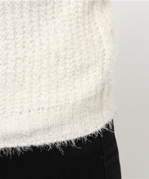 earth music&ecology（アースミュージックアンドエコロジー）の「シャギーニットプルオーバー（ニット/セーター・レディース・ライトピンク/サックスブルー/アイボリー/ライトグレー・SMALL/MEDIUM）」の10枚目の写真