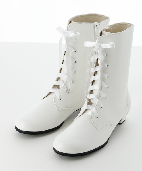 Catherine Cottage（キャサリンコテージ）の「レースアップリボンブーツ（ブーツ・キッズ・ホワイト・23/24/22）」の10枚目の写真
