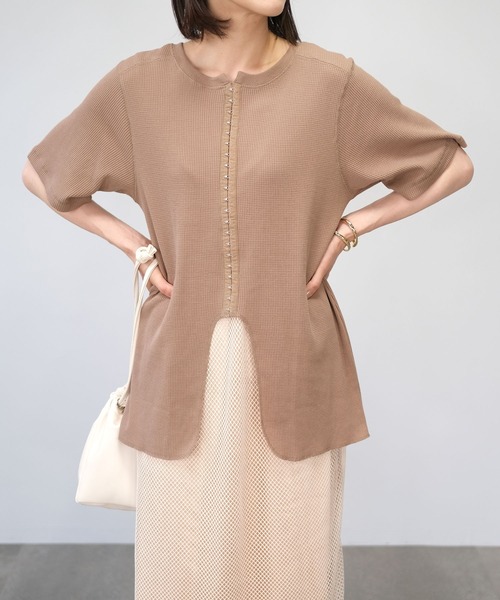 ＡＮＤＪ（アンドジェイ）の「2WAYセンターホックテールヘムサーマルトップス（Tシャツ/カットソー・レディース・チャコール/モカ/ピンク/ベージュ系その他・M）」の3枚目の写真