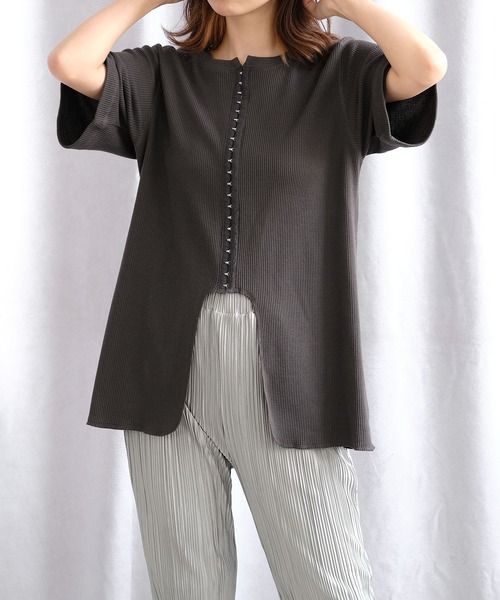 ＡＮＤＪ（アンドジェイ）の「2WAYセンターホックテールヘムサーマルトップス（Tシャツ/カットソー・レディース・チャコール/モカ/ピンク/ベージュ系その他・M）」の20枚目の写真