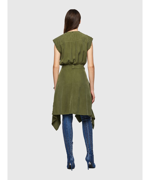 DIESEL（ディーゼル）の「レディース サステナブル ワンピース ノースリーブ（ワンピース・レディース・カーキ/イエロー・LARGE/SMALL/MEDIUM/X-SMALL）」の5枚目の写真