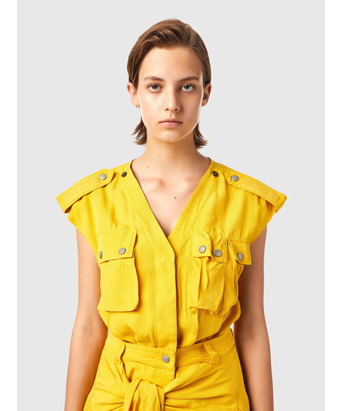 DIESEL（ディーゼル）の「レディース サステナブル ワンピース ノースリーブ（ワンピース・レディース・カーキ/イエロー・LARGE/SMALL/MEDIUM/X-SMALL）」の6枚目の写真