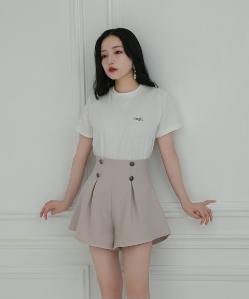 ANDGEEBEE（アンジービー）の「タックフレアショーパン（その他パンツ・レディース・ライトベージュ/ブラック・MEDIUM）」の13枚目の写真