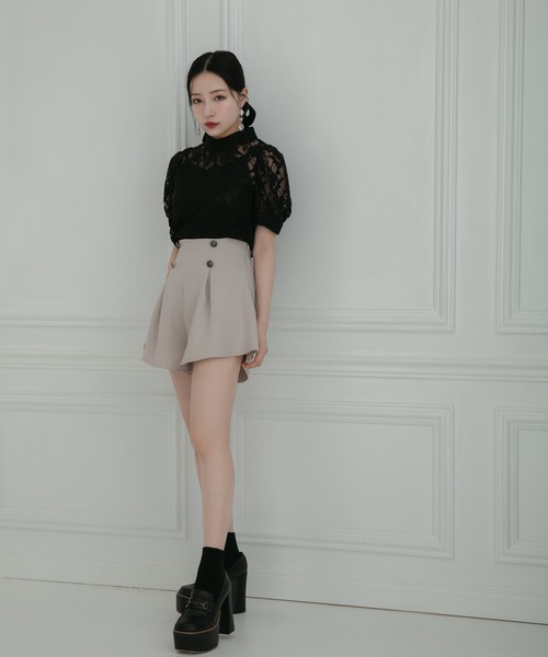 ANDGEEBEE（アンジービー）の「タックフレアショーパン（その他パンツ・レディース・ライトベージュ/ブラック・MEDIUM）」の11枚目の写真