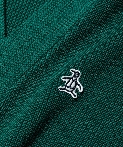 マンシングウェア MUNSINGWEAR グランドスラム Grand-Slam ビンテージ風レタードカーディガン ニット Vネック ワッペン 長袖 S 紺 1633035601_1000.jpg