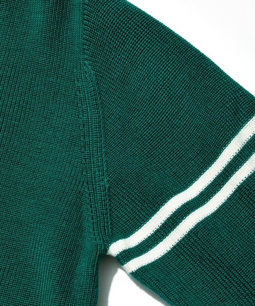 Munsingwear Grand-Slam（マンシングウェア　グランドスラム）の「ビンテージ風レタードカーディガン（カーディガン/ボレロ・メンズ・ネイビー/グリーン・S/M/L/XL）」の4枚目の写真