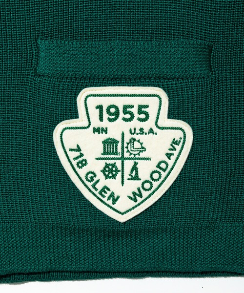 Munsingwear Grand-Slam（マンシングウェア　グランドスラム）の「ビンテージ風レタードカーディガン（カーディガン/ボレロ・メンズ・ネイビー/グリーン・S/M/L/XL）」の3枚目の写真