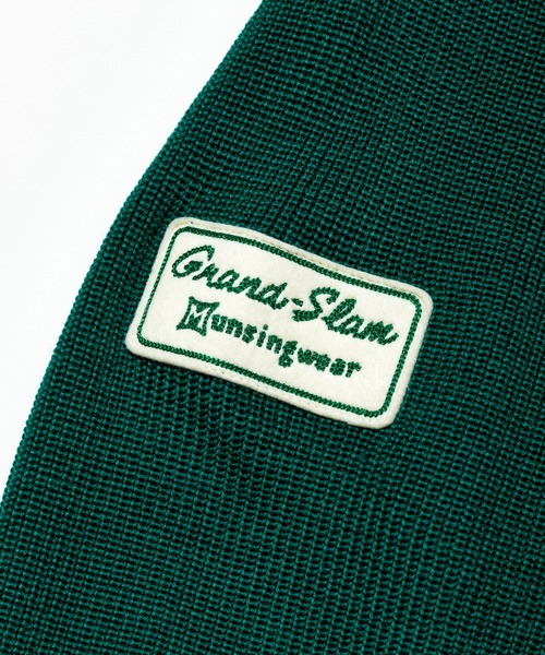 Munsingwear Grand-Slam（マンシングウェア　グランドスラム）の「ビンテージ風レタードカーディガン（カーディガン/ボレロ・メンズ・ネイビー/グリーン・S/M/L/XL）」の6枚目の写真