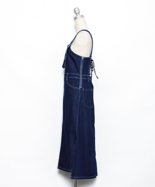 AS KNOW AS PINKY(アズノゥアズピンキー)の「あそびごころデニムジャンパースカート(ジャンパースカート・レディース・インディゴブルー/ライトインディゴブルー・FREE)」の14枚目の写真
