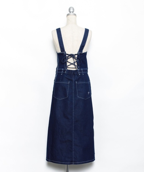 AS KNOW AS PINKY(アズノゥアズピンキー)の「あそびごころデニムジャンパースカート(ジャンパースカート・レディース・インディゴブルー/ライトインディゴブルー・FREE)」の10枚目の写真