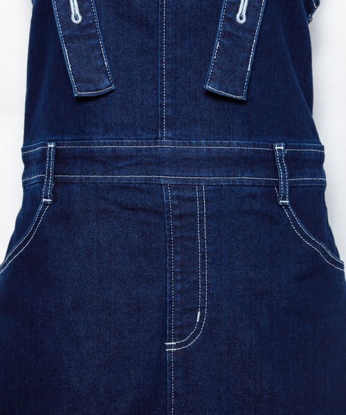 AS KNOW AS PINKY(アズノゥアズピンキー)の「あそびごころデニムジャンパースカート(ジャンパースカート・レディース・インディゴブルー/ライトインディゴブルー・FREE)」の5枚目の写真