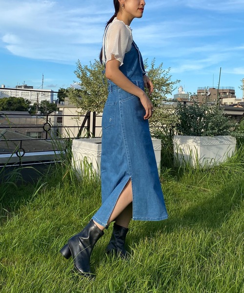 AS KNOW AS PINKY(アズノゥアズピンキー)の「あそびごころデニムジャンパースカート(ジャンパースカート・レディース・インディゴブルー/ライトインディゴブルー・FREE)」の17枚目の写真