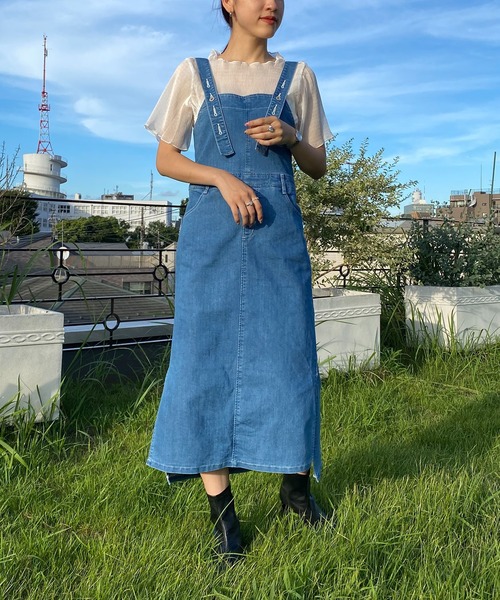 AS KNOW AS PINKY(アズノゥアズピンキー)の「あそびごころデニムジャンパースカート(ジャンパースカート・レディース・インディゴブルー/ライトインディゴブルー・FREE)」の20枚目の写真