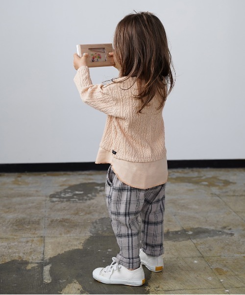 quoti use fith（クゥオティ　ユース　フィス）の「ネルチェックロングパンツ（その他パンツ・キッズ・ネイビー/アイボリー・130/90/100/110/80/120）」の6枚目の写真