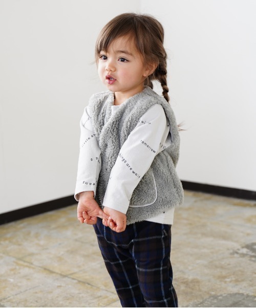 quoti use fith（クゥオティ　ユース　フィス）の「ネルチェックロングパンツ（その他パンツ・キッズ・ネイビー/アイボリー・130/90/100/110/80/120）」の15枚目の写真