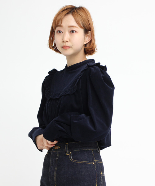 Dot&Stripes CHILD WOMAN(ドットアンドストライプス チャイルドウーマン)の「極細コールディアモイスト パフ袖ブラウス(シャツ/ブラウス・レディース・アイボリー/レッド/ネイビー・FREE)」の3枚目の写真