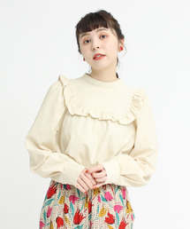 Dot＆Stripes CHILD WOMAN | 極細コールディアモイスト パフ袖ブラウス(シャツ/ブラウス)
