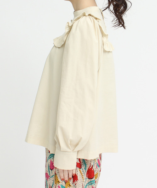 Dot&Stripes CHILD WOMAN(ドットアンドストライプス チャイルドウーマン)の「極細コールディアモイスト パフ袖ブラウス(シャツ/ブラウス・レディース・アイボリー/レッド/ネイビー・FREE)」の15枚目の写真