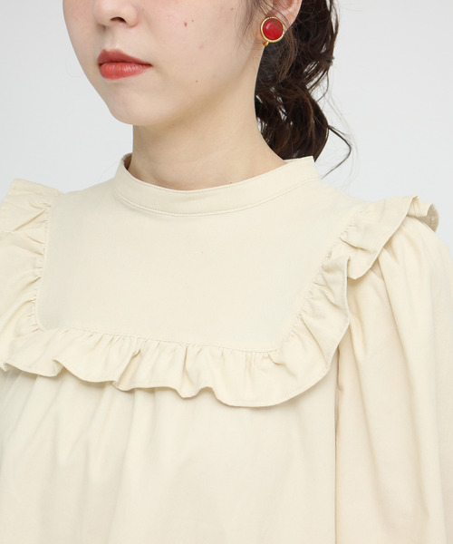 Dot&Stripes CHILD WOMAN(ドットアンドストライプス チャイルドウーマン)の「極細コールディアモイスト パフ袖ブラウス(シャツ/ブラウス・レディース・アイボリー/レッド/ネイビー・FREE)」の19枚目の写真