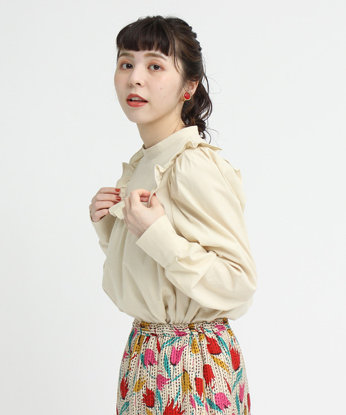 Dot&Stripes CHILD WOMAN(ドットアンドストライプス チャイルドウーマン)の「極細コールディアモイスト パフ袖ブラウス(シャツ/ブラウス・レディース・アイボリー/レッド/ネイビー・FREE)」の20枚目の写真