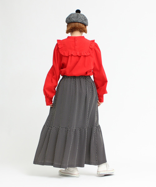 Dot&Stripes CHILD WOMAN(ドットアンドストライプス チャイルドウーマン)の「極細コールディアモイスト パフ袖ブラウス(シャツ/ブラウス・レディース・アイボリー/レッド/ネイビー・FREE)」の14枚目の写真