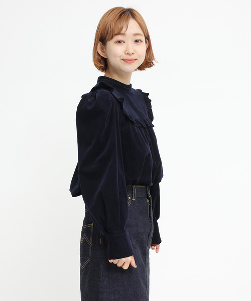 Dot&Stripes CHILD WOMAN(ドットアンドストライプス チャイルドウーマン)の「極細コールディアモイスト パフ袖ブラウス(シャツ/ブラウス・レディース・アイボリー/レッド/ネイビー・FREE)」の18枚目の写真