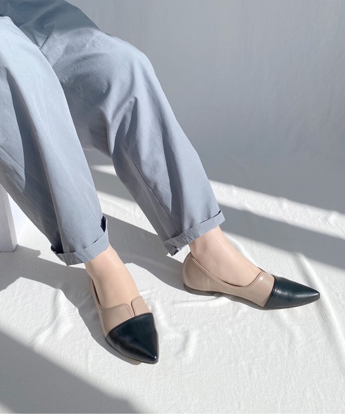【セール】ポインテッドトゥ 切り替え ドレスシューズ（ドレスシューズ）｜MAMIAN（マミアン）