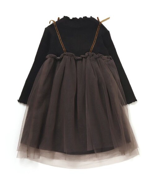 Seraph（セラフ）の「チュールドッキングワンピース（ワンピース・キッズ・ブラック/アイボリー/レンガ・90/100/110/120/80/130/95/140）」の8枚目の写真