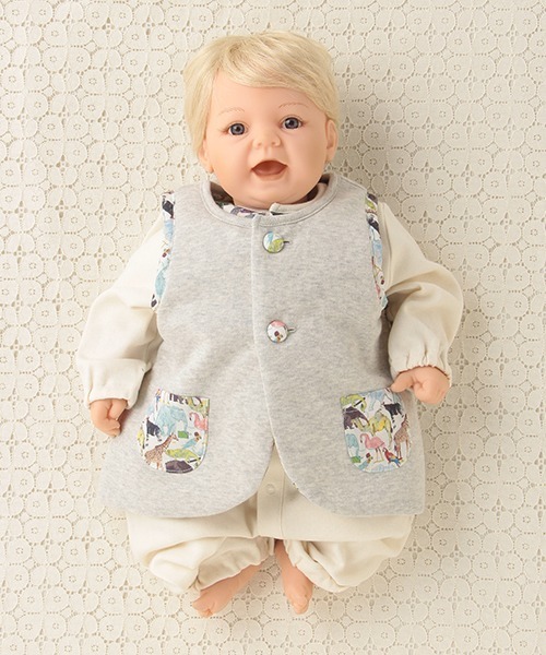 sense of wonder（センスオブワンダー）の「キューフォーザズーリバーシブルベスト 【日本製】（ベスト・キッズ・ライトグレー/キナリ・70-80cm）」の11枚目の写真