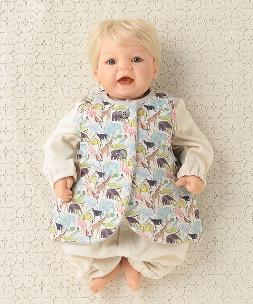 sense of wonder（センスオブワンダー）の「キューフォーザズーリバーシブルベスト 【日本製】（ベスト・キッズ・ライトグレー/キナリ・70-80cm）」の12枚目の写真