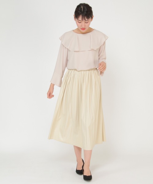 ikka(イッカ)の「エアリーレザープリーツスカート(スカート・レディース・オフホワイト/ブラウン系その他・M)」の11枚目の写真