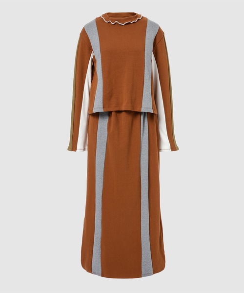 半額以下 セール Color Block Ribbed Top Skirt Tシャツ カットソー Noma T D ノーマティーディー のファッション 大人気新品人気殺到 Arenatheatre Net
