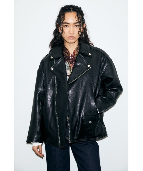 MOUSSY(マウジー)の「LEATHER RIDERS ジャケット(ライダースジャケット・レディース・ブラック・FREE)」の4枚目の写真