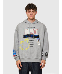 DIESEL | メンズ パーカー プリント エンブロイダリー(パーカー)