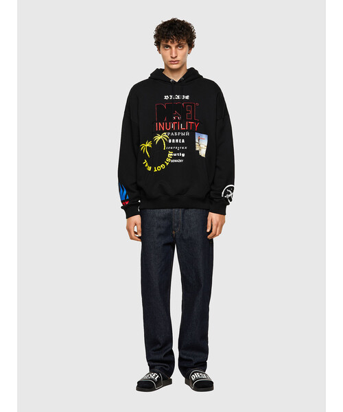早い者勝ち【D&G】ディビジョンエンブロイダリー パーカー DIESEL（ディーゼル）の「メンズ パーカー プリント エンブロイ