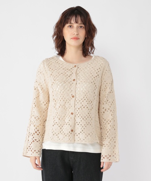 studio CLIP(スタディオクリップ)の「クロシェレースカーディガン(カーディガン/ボレロ・レディース・ブラウン/アイボリー・FREE)」の10枚目の写真
