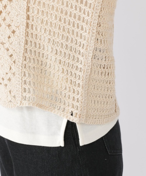 studio CLIP(スタディオクリップ)の「クロシェレースカーディガン(カーディガン/ボレロ・レディース・ブラウン/アイボリー・FREE)」の6枚目の写真