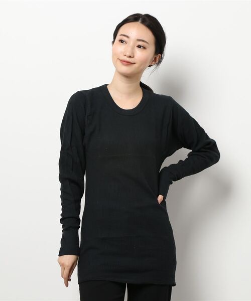 INDERA MILLS（インデラミルズ）の「Cotton Heavyweight Thermals LS Shirt（Tシャツ/カットソー・レディース・ヘザーグレー/ブラック/ナチュラル・L/XL/S/M）」の2枚目の写真