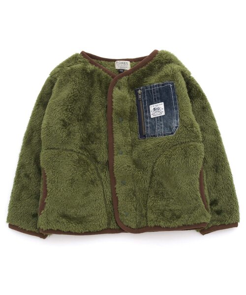 F.O.KIDS（エフオーキッズ）の「ファーフリースジャケット（テーラードジャケット・キッズ・ブラウン/カーキ/ベージュ・100/80/90/130/95/120/110/140）」の3枚目の写真