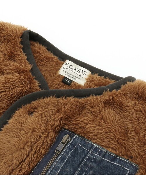 F.O.KIDS（エフオーキッズ）の「ファーフリースジャケット（テーラードジャケット・キッズ・ブラウン/カーキ/ベージュ・100/80/90/130/95/120/110/140）」の13枚目の写真