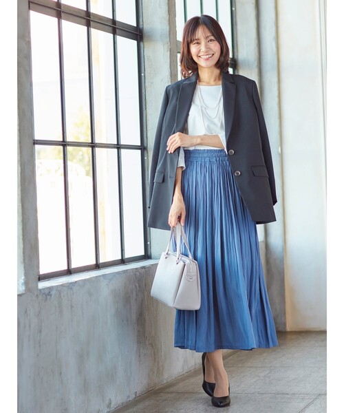 SHOO・LA・RUE（シューラルー）の「◆ヴィンテージサテンプリーツスカート（スカート・レディース・ベージュ系その他2/ブラック系1/ブルー系1・00）」の14枚目の写真