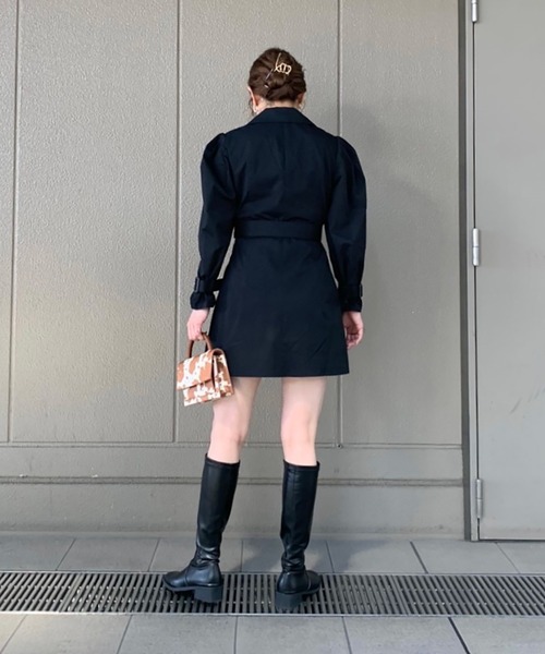 FREE'S MART（フリーズマート）の「コートワンピース（ワンピース・レディース・ブラック/ベージュ・FREE）」の10枚目の写真