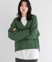 LOWRYS FARM | スリットプルオーバーＬＳ　216148(ニット/セーター)